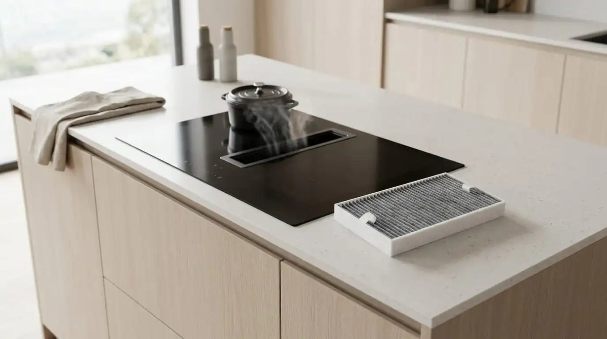 Miele Kochfeldabzug (KMDA): Aktivkohlefilter DKF 35-P wechseln